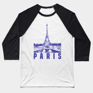 Paris France Eiffel Tower Baseball T-Shirt